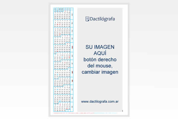 vista del calendario 2026 en Word