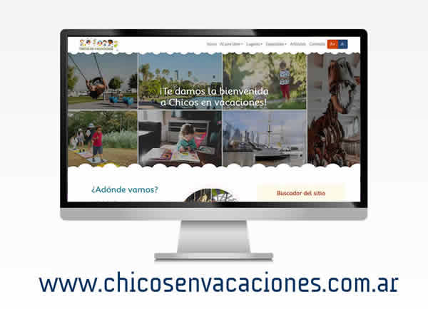 sitio web para Chicos en vacaciones, vista escritorio