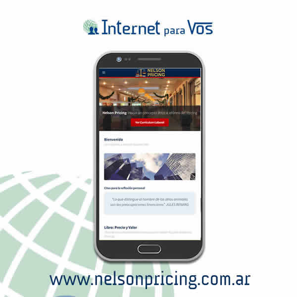 sitio web para Nelson Pricing, vista celular