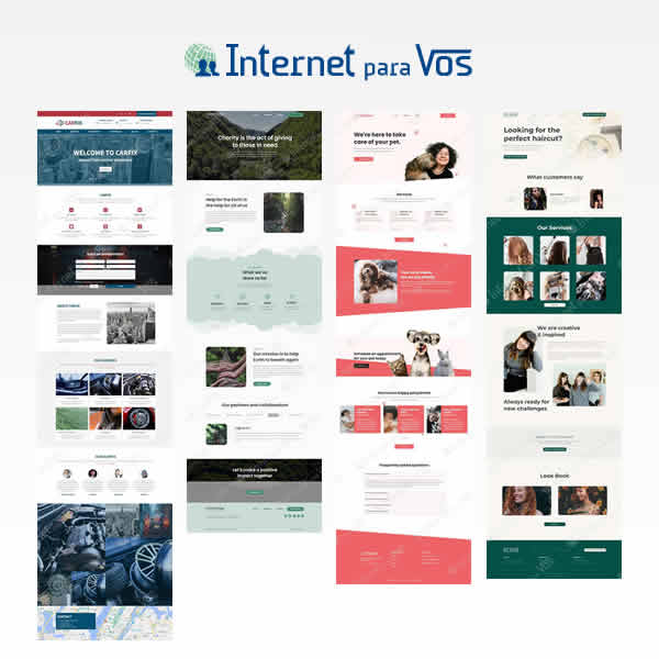 vista en miniatura de algunas plantillas del plan diseño sitio web autoadministrable 2