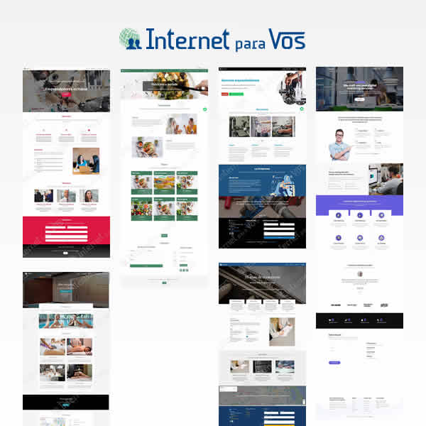vista en miniatura de algunas plantillas del plan diseño sitio web avanzado